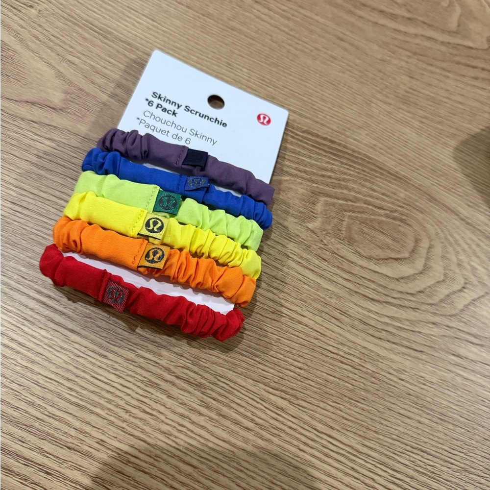 Lululemon Skinny Hair Tie 6 packs RAINBOW